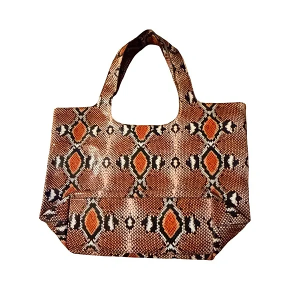 Elegant Snake Print Tote with Black Wallet by Campsite NWOT - Picture 4 of 7